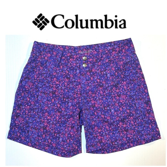 Columbia Pants - Columbia Arrowhead Floral Print Shorts Purple Blue 2